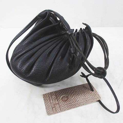 【中古】未使用品 MAMET FRANCE マメ BOURSE TRE'S ショルダーバッグ ブラック 黒系 山羊革 レザー レディース 【ベクトル 古着】 260224