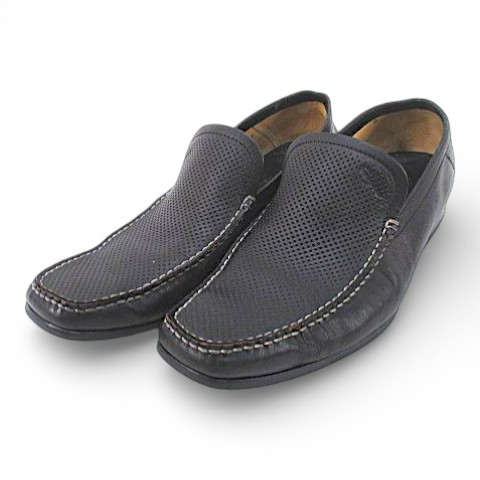 【中古】サルヴァトーレフェラガモ Salvatore Ferragamo UR 8389 ローファー スリッポン パンチング 5.5 ブラック 黒系 レザー イタリア製 メンズ 【ベクトル 古着】 260314 8,066円