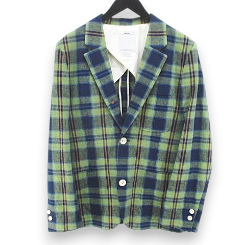 【中古】ビズビム VISVIM 0112105013022 照合のしるし柄 テーラード 上衣 背抜き 2 緑系 緑であること 日本製 裏地 メンズ 【ベクター 古着】 260501 コート・ジャケット-メンズファッション