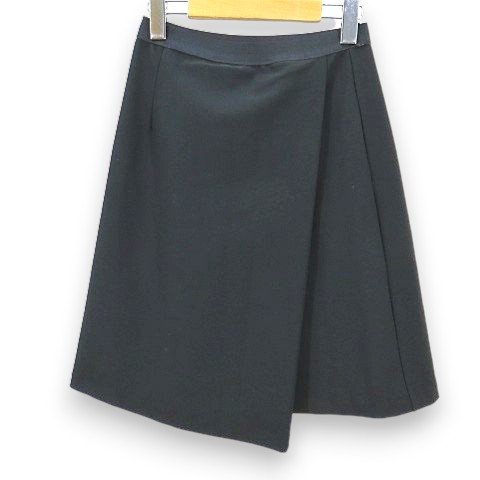 【中古】レジィーナロマンティコ ReginaRomantico 台形スコート ひざ丈 36 黒系 黒いこと 一回りスコート風 無地 日本製 伸ばすこと  レディース 【ベクター 古着】 260522