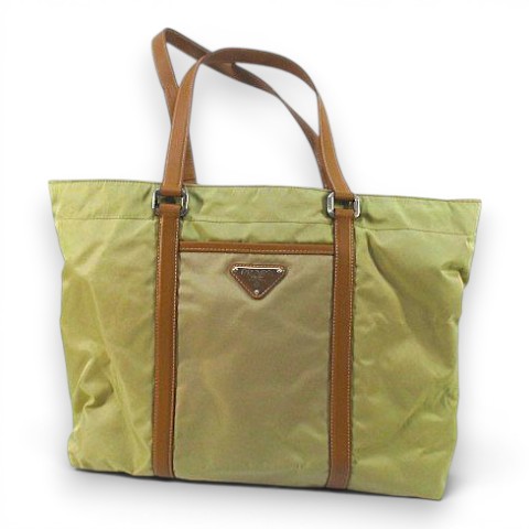 【中古】プラダ PRADA トートバッグ セミショルダー ベージュ イタリア製 レディース 【ベクトル 古着】 260613|ブランド古着ベクトルプレミアム店