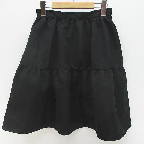 【中古】ヨーコチャン YOKO CHAN YCS-124-088 ミニ丈 太陽面爆発スコート F 黒系 黒いこと 無地 ギャザー 日本製 レディース 【ベクター 古着】 260608