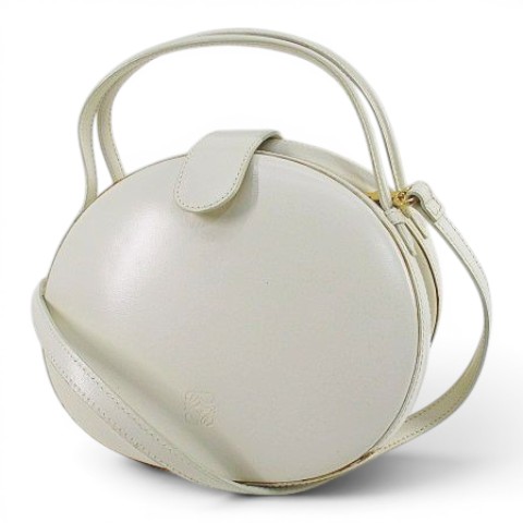 【中古】ロエベ LOEWE ヴィンテージ アナグラム ハンド ショルダー 2WAYバッグ ホワイト 白系 レザー レディース 【ベクトル 古着】 260621｜ブランド古着ベクトルプレミアム店