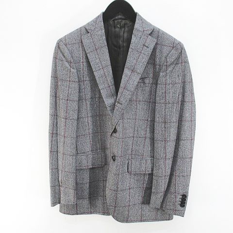 【中古】SARTORIA LATORRE サルトリア ラトーレ チェック柄 スーツ セットアップ テーラード ジャケット ロングパンツ ジップフライ 46 灰系 グレー イタリア製 メンズ 【ベクトル 古着】 260719｜ブランド古着ベクトルプレミアム店 14,925円