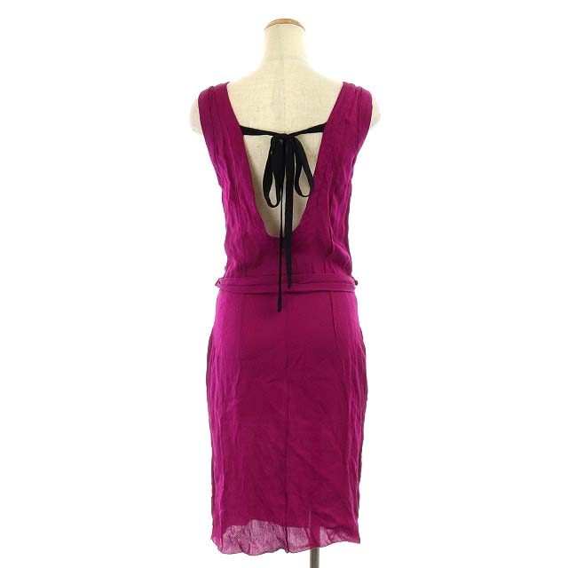 中古 マルニ Marni ワンピース ノースリーブ リボン ロング 38 ボルドー 紫 Ao Ec レディース ベクトル 古着 Sgcc Bm