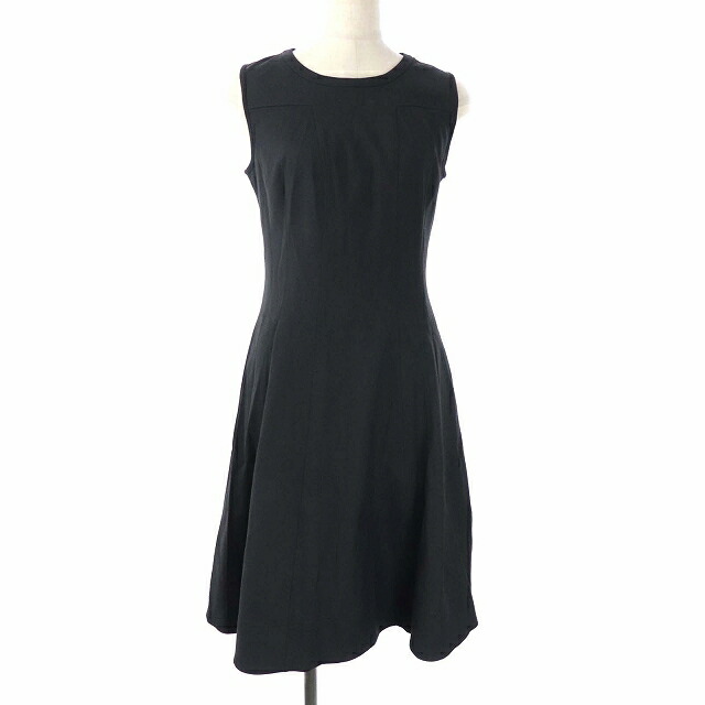 中古 セオリー Theory ss Modern Tea D Boshell ワンピース ノースリーブ ひざ丈 クルーネック 麻 リネン混 2 M 紺 ネイビー Pj Ec レディース ベクトル 古着 Novix Com