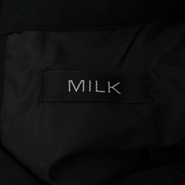 中古 ミルク Milk ワンピース ひざ丈 ノースリーブ チェック リボン 黒 ブラック 白 ホワイト Nm レディース ベクトル 古着 Hubexperts Ch