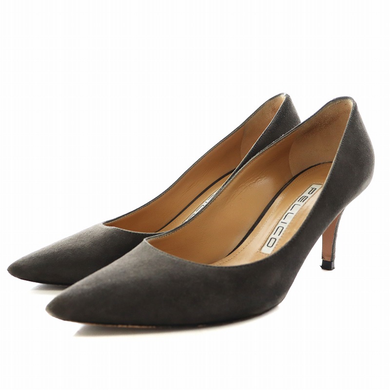 未使用級】TOD'S スエード パンプス アーモンドトゥ スタッズ 楽天市場