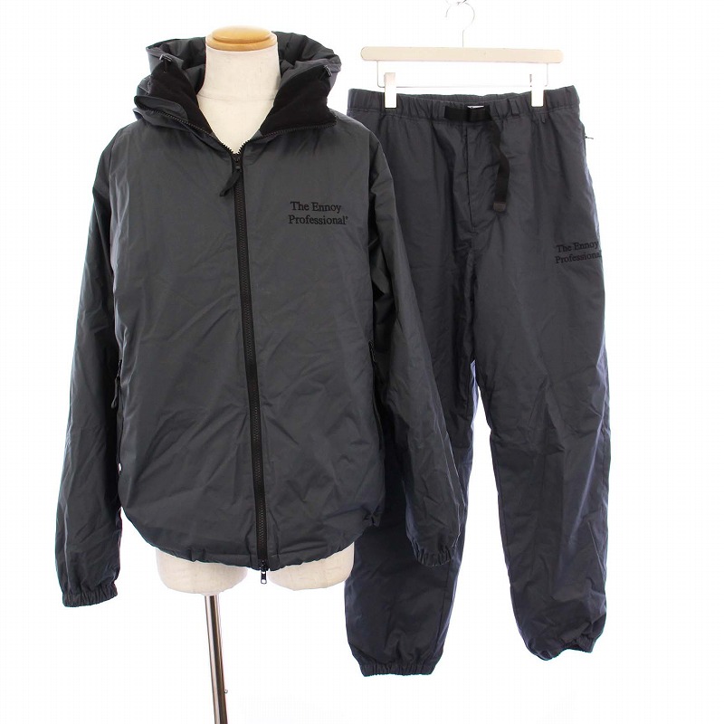 【中古】ザエンノイプロフェッショナル The ennoy Professional 24AW padded 中綿セットアップ フーディジャケット イージーパンツ M グレー AW24BRENJK03LP AW24BRENPT05LP /KH メンズ 【ベクトル 古着】 250604