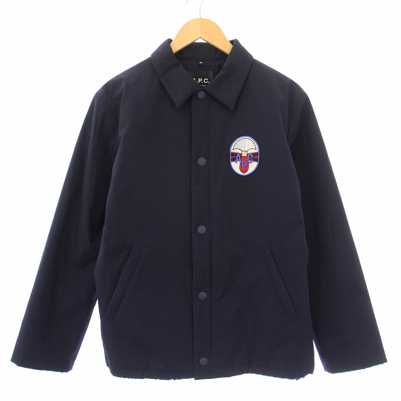 美品 A.P.C コットンリネン ミリタリージャケット APC ネイビー 美品 A.P.C コットンリネン ミリタリージャケット APC ネイビー