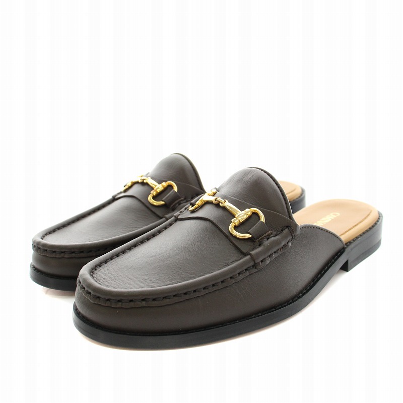 【中古】カミナンド caminando ドゥーズィエムクラス DEUXIEME CLASSE別注 ビットモカシンスリッパ BIT MOCCASINS SLIPPERS サンダル レザー 保存箱付き 6 茶 ブラウン 22093510004610 /YT レディース 【ベクトル 古着】 250728