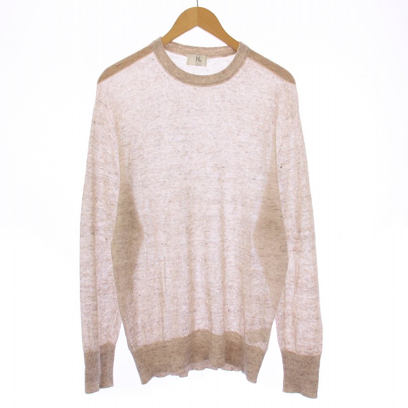【中古】ヘリル HERILL 25SS Linen WG Pullover リネンホールガーメントプルオーバー サマーニット 長袖 クルーネック ストレッチ 無地 2 ベージュ 25-080-HL-8190-10 /BB メンズ 【ベクトル 古着】 250817