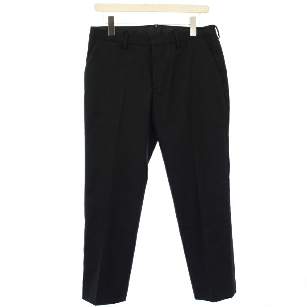 マーガレットハウエル　リネン混　パンツ　スラックス　テーパード　黒 マーガレットハウエル リネン混 パンツ スラックス テーパード