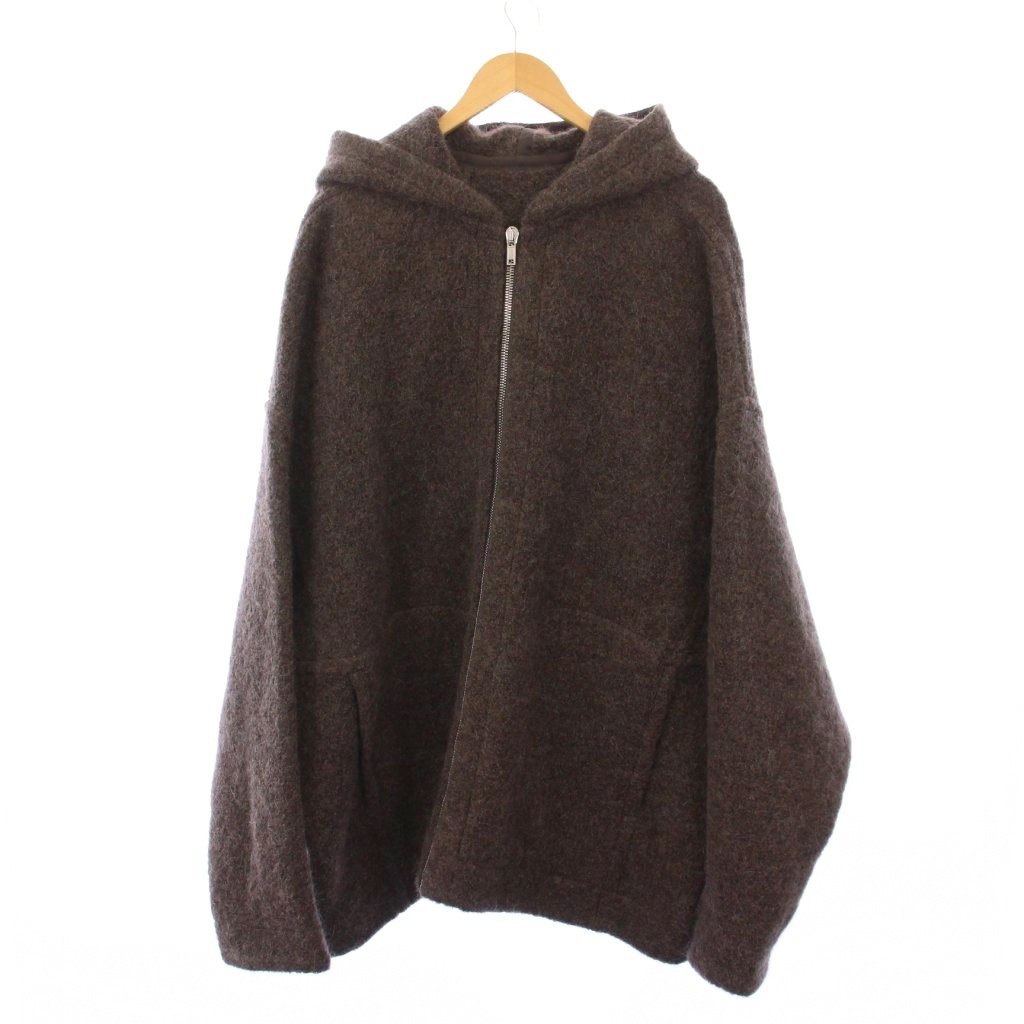 【中古】リックオウエンス Rick Owens 21AW ZIP FRONT PETER JACKET ジップフロントピータージャケット フーディ アルパカ混 48 茶 RU02A5779-WBK /KH メンズ 【ベクトル 古着】 250916