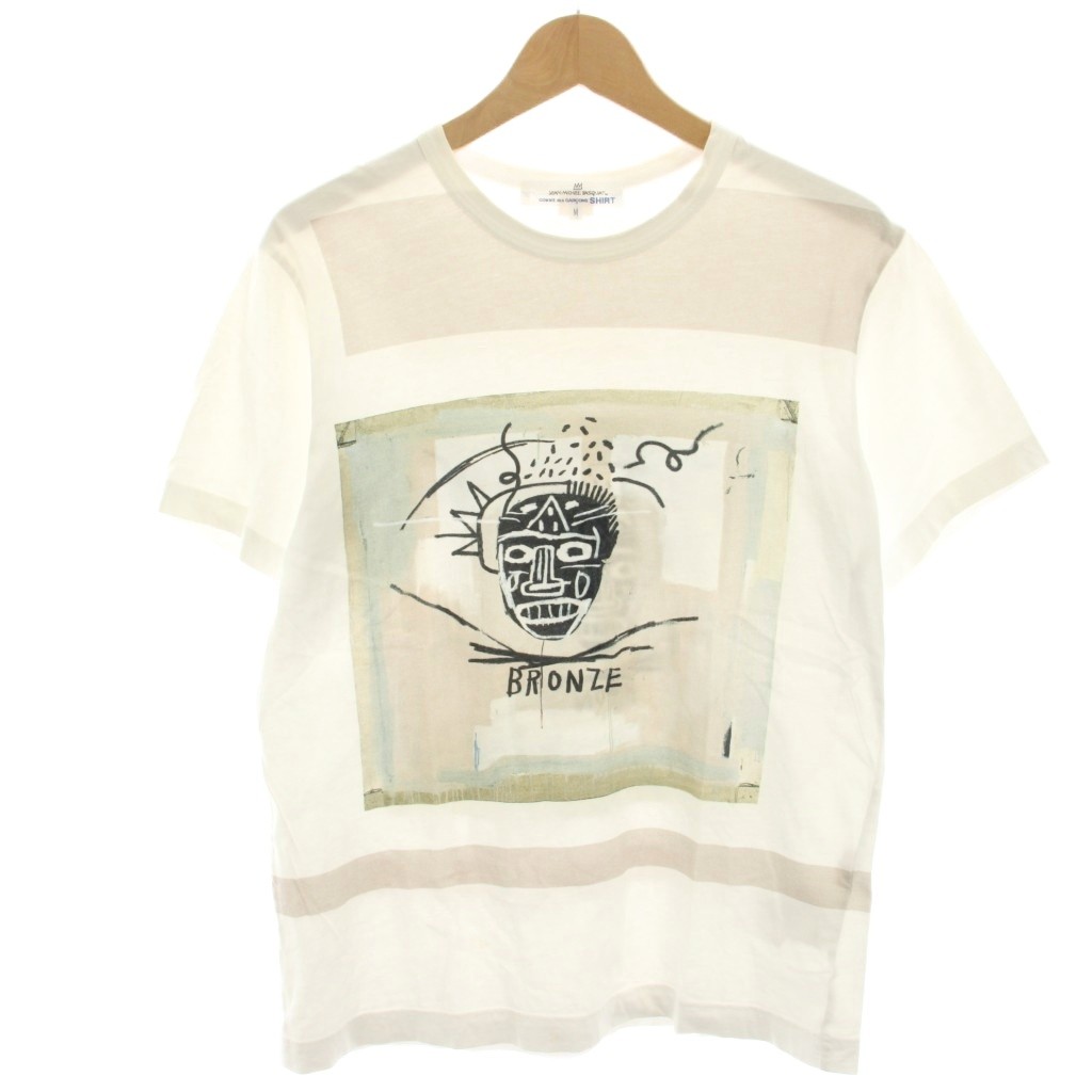 【中古】コムデギャルソンシャツ COMME des GARCONS SHIRT Tシャツ カットソー バスキア プリント 半袖 M 白 ホワイト W26105 /HN メンズ 【ベクトル 古着】 251007