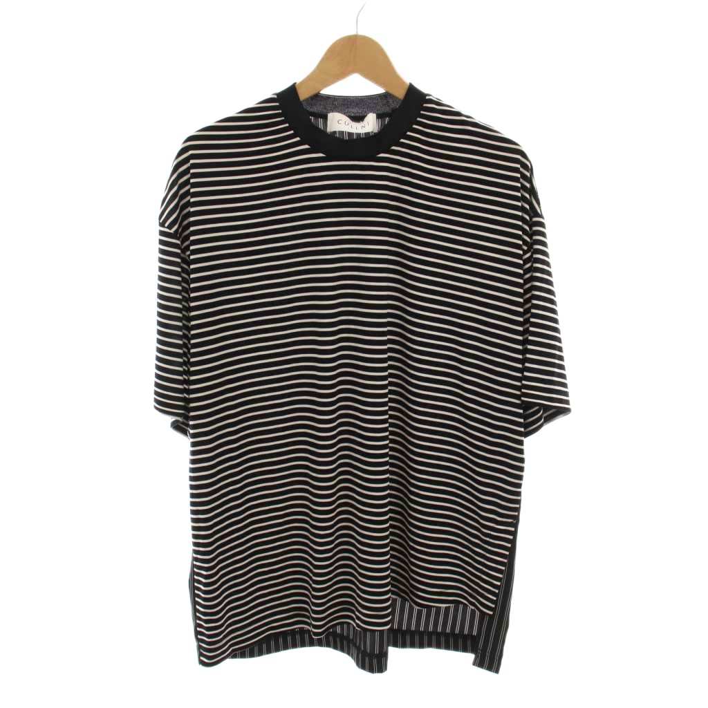 【中古】クルニ CULLNI 22SS ボーダーコンビネーションTシャツ カットソー ストライプ 半袖 2 黒 ブラック 白 ホワイト 22-SS-029B /YM メンズ レディース 【ベクトル 古着】 251010