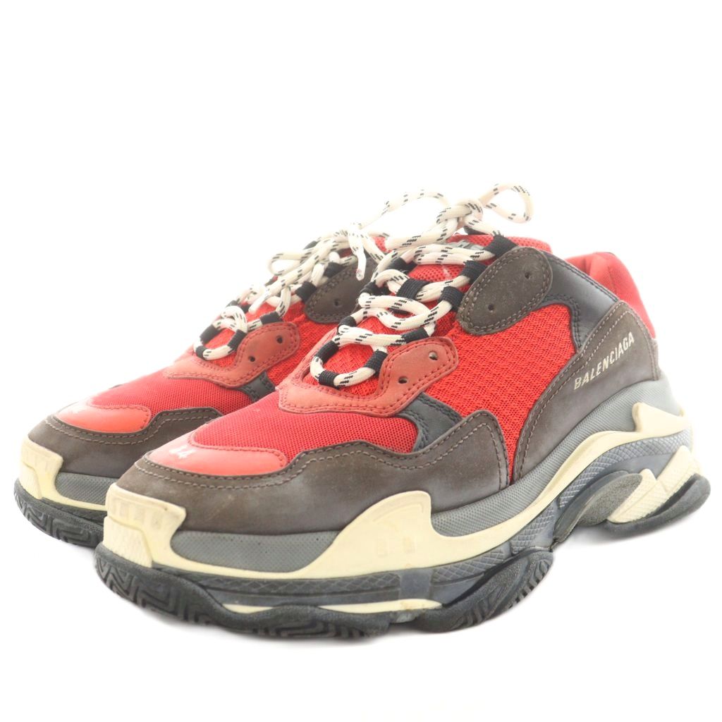 【中古】バレンシアガ BALENCIAGA トリプル TRIPLE S スニーカー シューズ レースアップ ロゴ 29.0cm 赤 レッド 黒 ブラック 516440 /AN15 メンズ 【ベクトル 古着】 251008