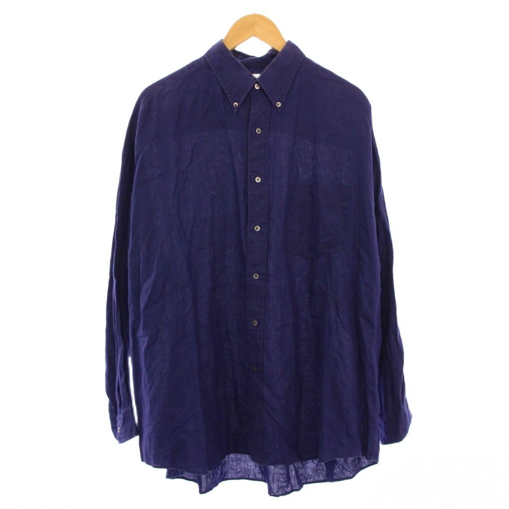 Graphpaper グラフペーパー ダークデニム 長袖シャツ ボタン付き Graphpaper グラフペーパー ダークデニム 長袖シャツ ボタン付き