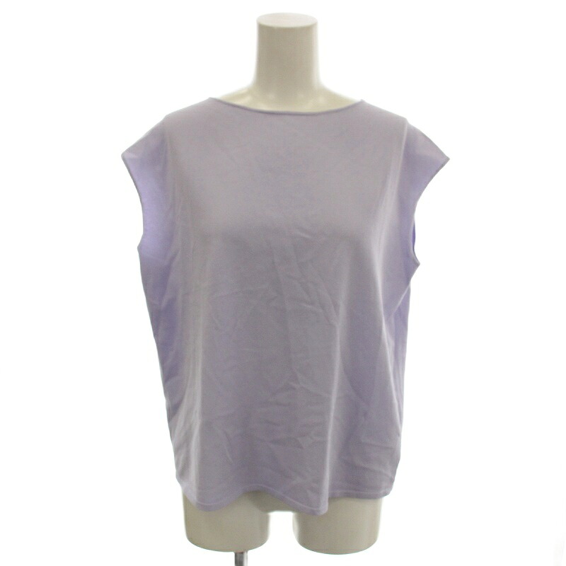【中古】セオリー Theory 24SS Wooster Crepe Knit Boat Neck Top ニット カットソー フレンチスリーブ S 紫 パープル 01-4101723 /☆G レディース 【ベクトル 古着】 251020