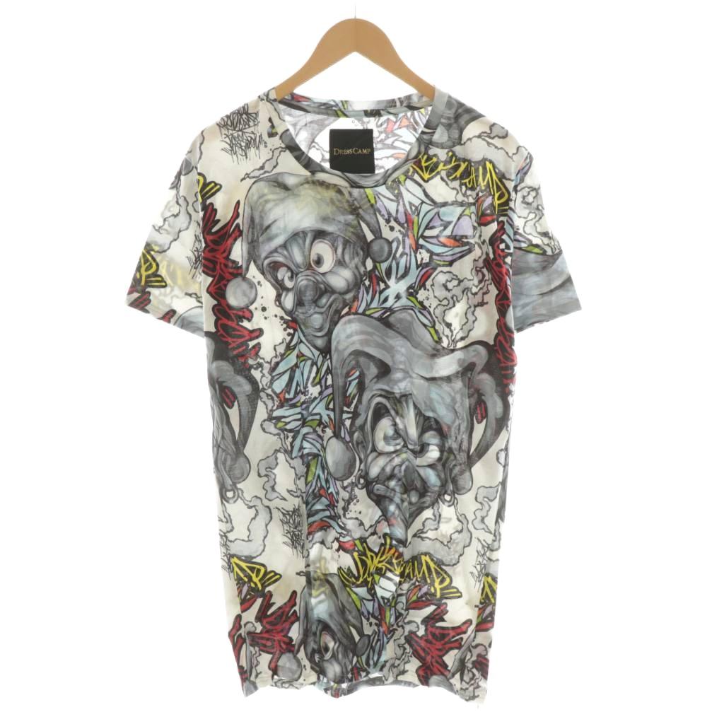 【中古】未使用品 ドレスキャンプ DRESSCAMP 15SS Tシャツ カットソー 半袖 KAZZROCK グラフィティ プリント コットン 52 マルチカラー グレー 赤 レッド 白 ホワイト 58-15S20912 /AN65 メンズ 【ベクトル 古着】 251024