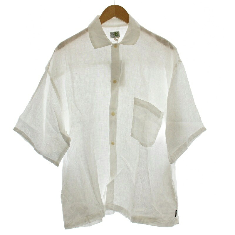 【中古】ゴーヘンプ GO HEMP GREEN HILL SHIRTS ヘンプ リネンシャツ 半袖 M 白 ホワイト GHS3140PWV /☆G メンズ 【ベクトル 古着】 251030