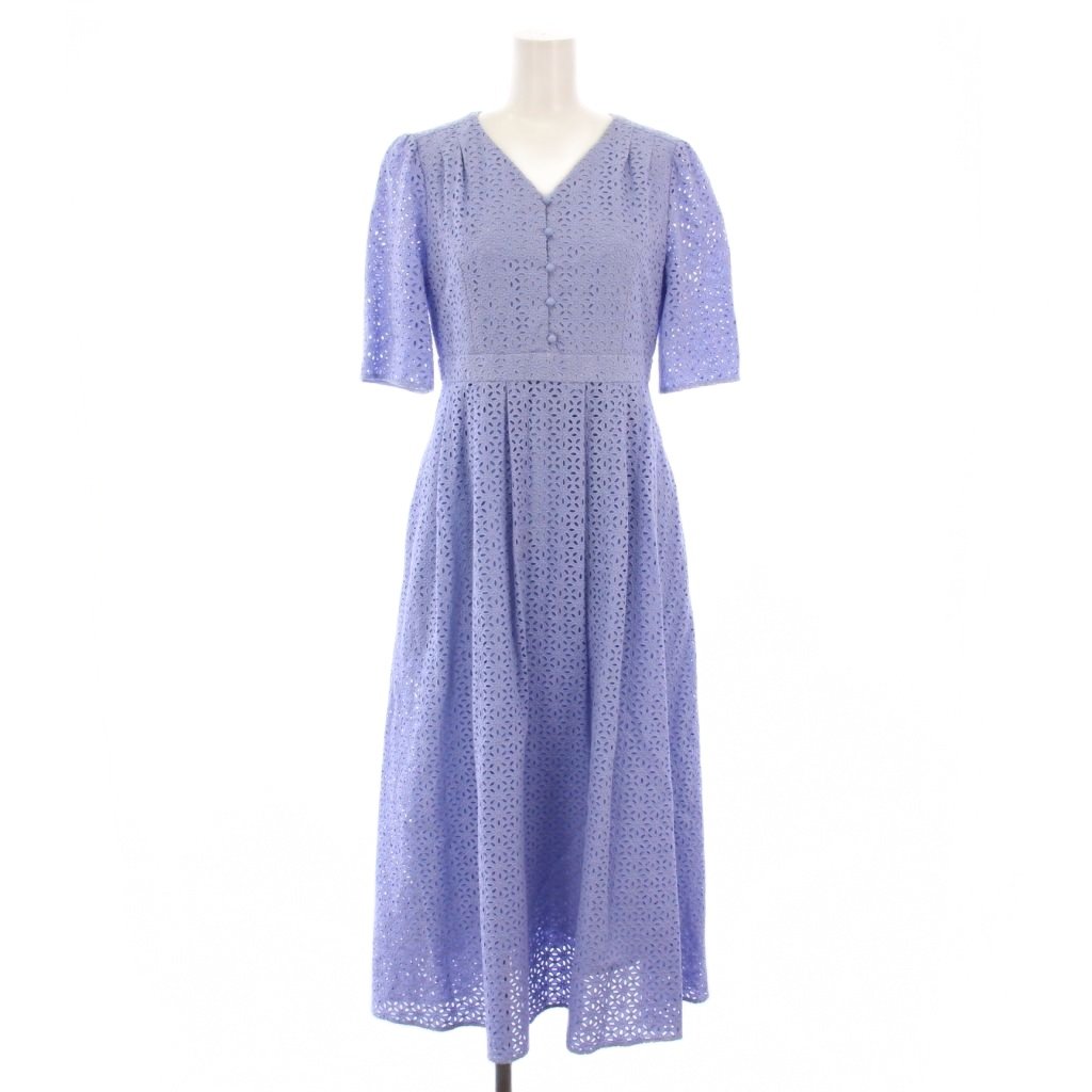 【中古】未使用品 トッカ TOCCA 25SS FLOWER OF ZELLIGE ワンピース 半袖 ロング レース 0 青 OPTOGM0865 /TK レディース 【ベクトル 古着】 251120