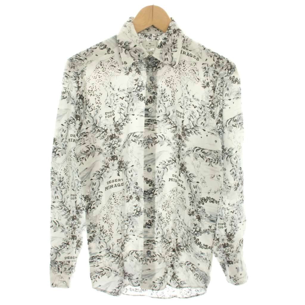 【中古】エトロ ETRO ベン エトロ エッセレ BEN ETRO ESSERE シャツ 長袖 総柄 XS グレー 黒 ブラック 221-13190-6218 /YT メンズ 【ベクトル 古着】 251125