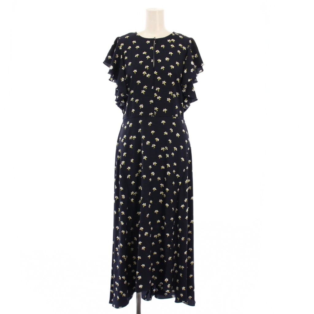 【中古】未当て嵌める品 ケイトスペード KATE SPADE Daisy Toss Flutter Sleeve Dress デイジートスフラッタースリーブワンピース 太陽フレア マキシ ロング 半袖 労働者の一団のど首 花柄 フラウンス 4 黒 黒いこと 曳き船付き添い人 OUMU1262 /BB レディース 【ベクター 古着】 251128