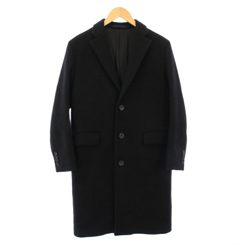 【中古】サイ ベーシックス SCYE BASICS チェスターコート アウター ロング丈 ウール ワンカラー 38 黒 ブラック /BB メンズ 【ベクトル 古着】 251208