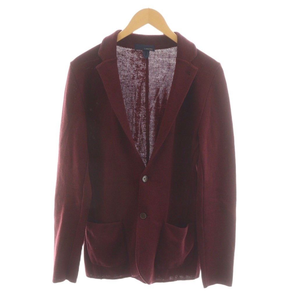 【中古】ラルディーニ LARDINI JLLJM19 テーラードジャケット シングル ニット ウール M ボルドー /AN35 メンズ 【ベクトル 古着】 251216