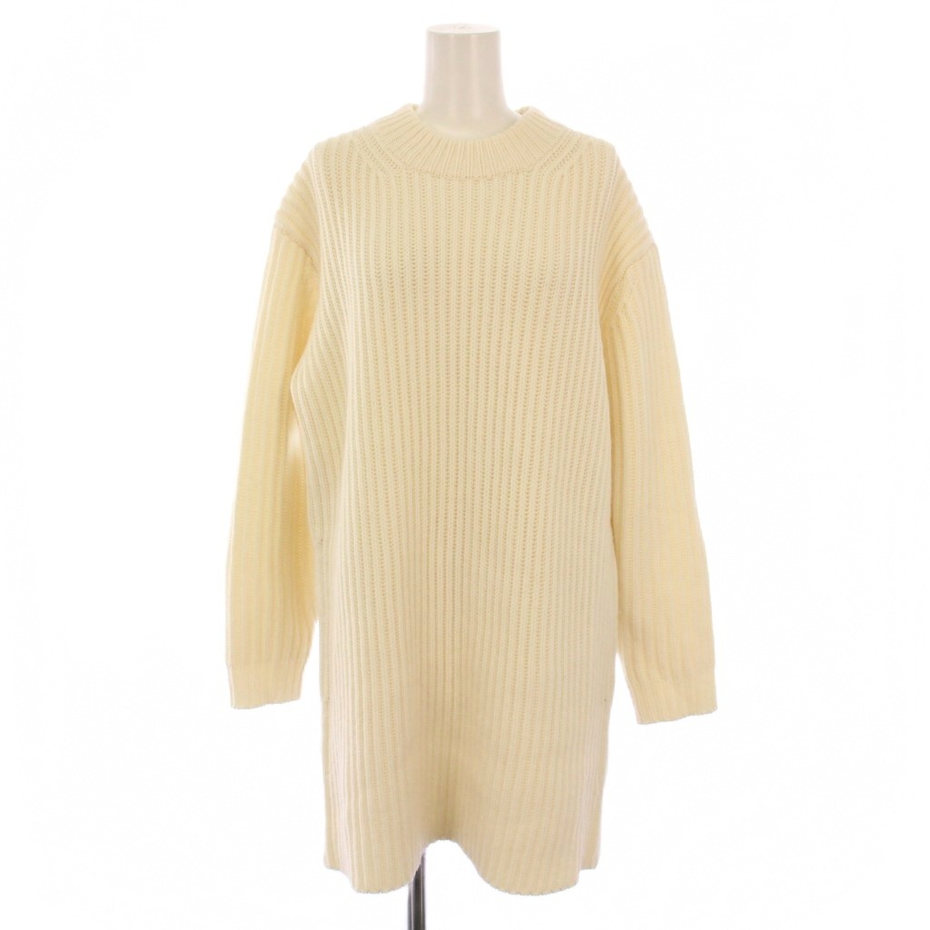 【中古】セオリー Theory 24AW LANA CASH CHUNKY RIB DRESS ニット ワンピース 長袖 ミニ丈 クルーネック ウール カシミヤ S 白 01-4305713 /BM レディース 【ベクトル 古着】 251218