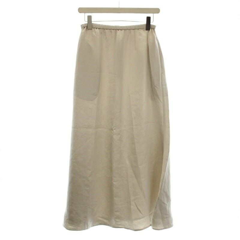 【中古】ヨリ yori 24AW サテンマキシフレアスカート ロング スカート 38 グレージュ YR23-24142AW /☆G レディース 【ベクトル 古着】 251223