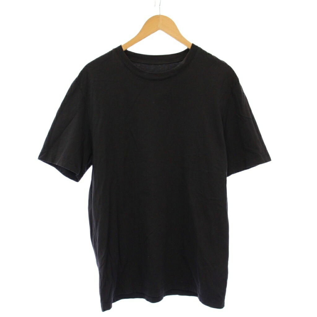 【中古】メゾンマルジェラ 10 Maison Margiela 10 Tシャツ 半袖 クルーネック ストレッチ ワンカラー ロゴ 刺繍 L 黒 ブラック S50GC672 S24347 /BB メンズ 【ベクトル 古着】 260105