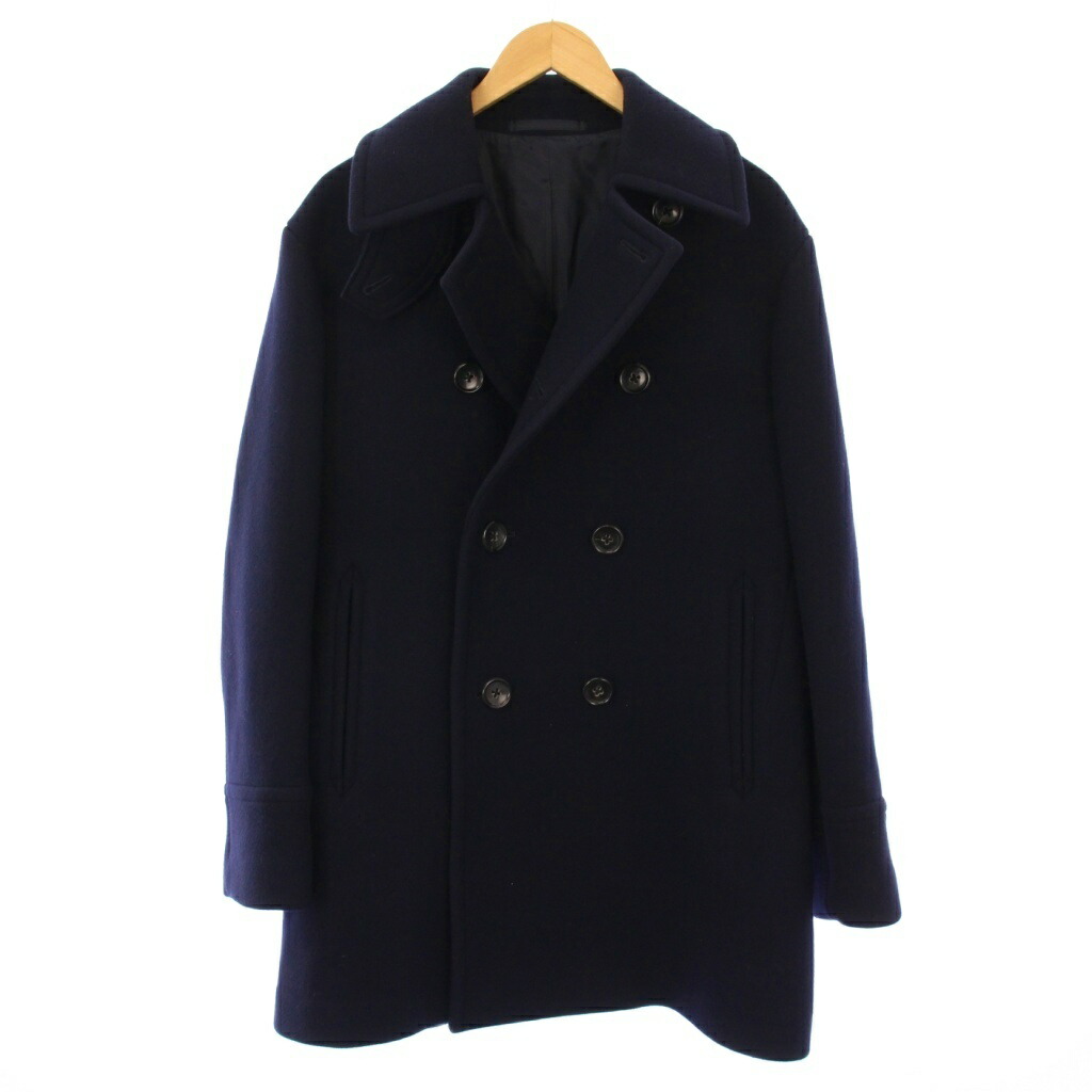 【中古】マーティーアンドサンズ MAATEE＆SONS W BREASTED COAT Wブレストンコート ピーコート Pコート ミドル丈 2 紺 MT1303-0706 /KH メンズ 【ベクトル 古着】 251226