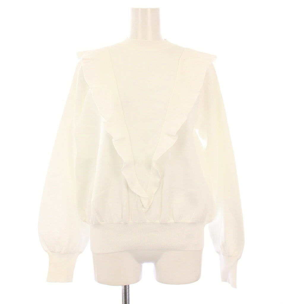 【中古】未使用品 アドーア ADORE タグ付き 23SS ラッフルニット カットソー 長袖 38 白 531-3170313 /KH レディース 【ベクトル 古着】 251230