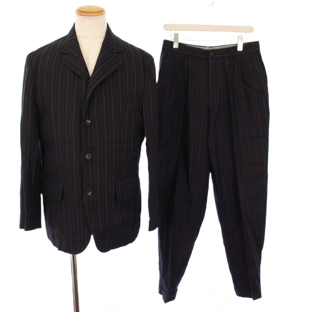 【中古】コムデギャルソンオムプリュス COMME des GARCONS HOMME PLUS AD1998 99SS フリル期 スーツ テーラードジャケット パンツ スラックス M 黒 PJ-10072M PP-10046M /KH メンズ 【ベクトル 古着】 260106