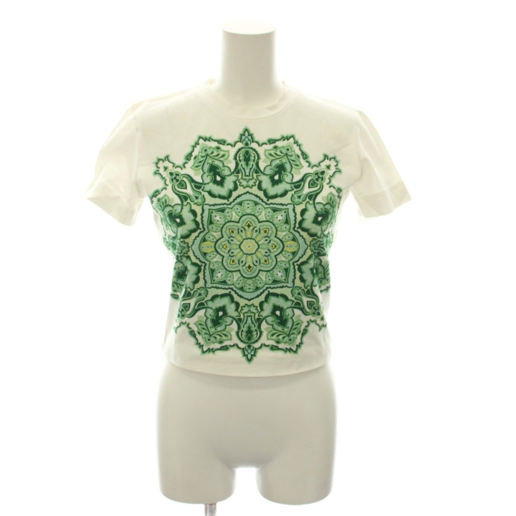 【中古】エトロ ETRO Tシャツ S 白 緑 半袖 プリント /RE レディース 【ベクトル 古着】 251230