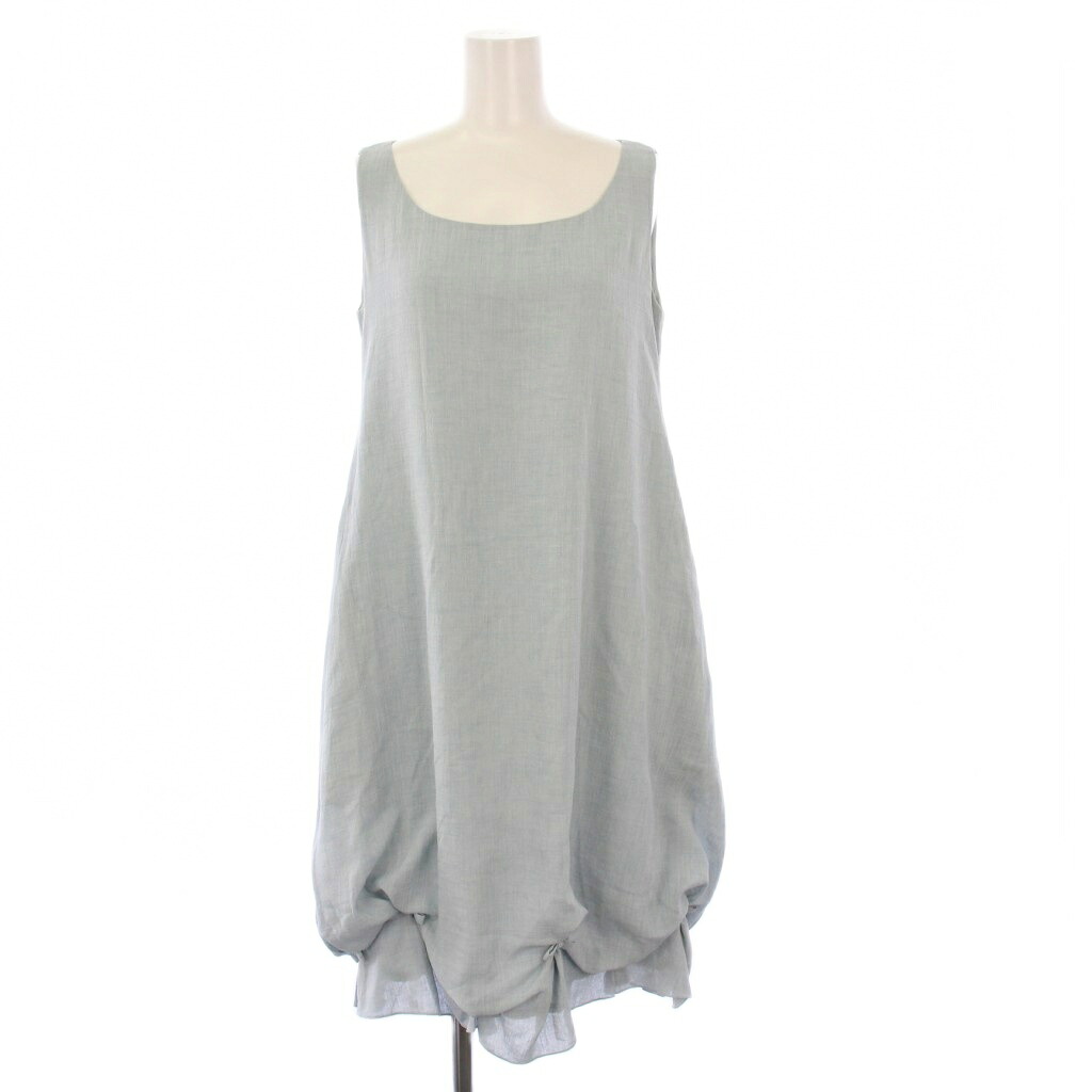 【中古】デイジーリンフォクシー DAISY LIN For FOXEY デイジートラベルパフワンピース ノースリーブ ひざ丈 リボン 38 水色 35986 /KH レディース 【ベクトル 古着】 260108