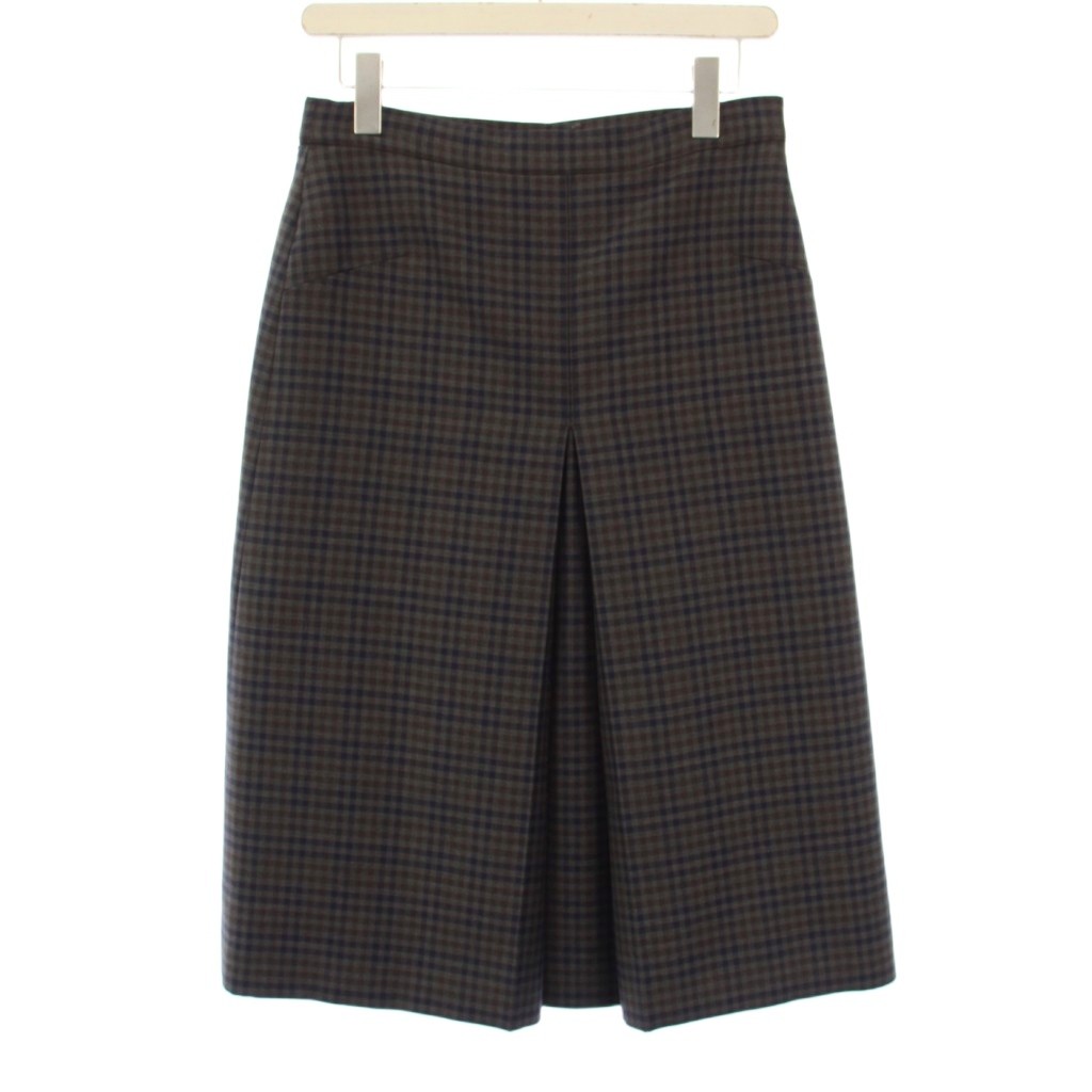【中古】バレンシアガ BALENCIAGA ボックスプリーツスカート ひざ丈 チェック 34 グレー 470755 /KH レディース 【ベクトル 古着】 260108