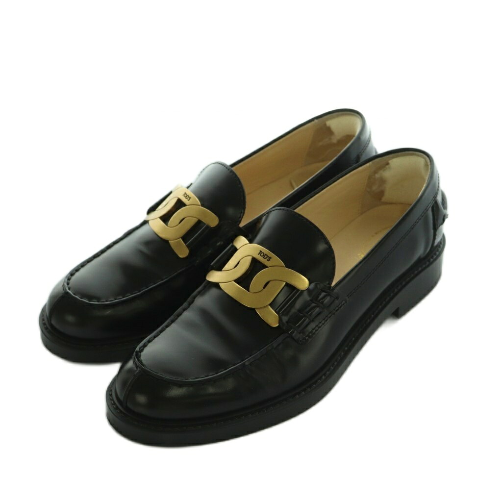 【中古】トッズ TOD'S ケイト ローファー モカシン レザー 38.5 25.5cm 黒 XXW59C0EN90SHAB999 /MI レディース 【ベクトル 古着】 260115