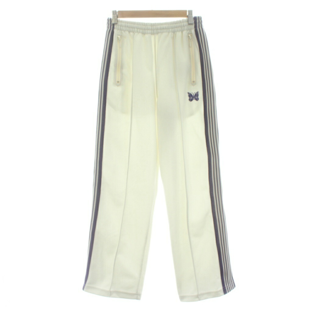 【中古】ニードルス ニードルズ Needles Track Pant POLY SMOOTH トラックパンツ ジャージ イージー 刺繍 XS 白 ホワイト 紫 パープル MR286 /KU メンズ 【ベクトル 古着】 260109