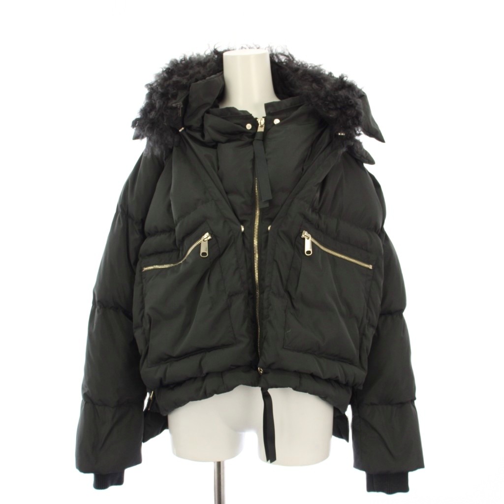 【中古】マックス&コー MAX&CO. ダウンジャケット フーディ フェイクレイヤード 40 グレー 64845219 /KH レディース 【ベクトル 古着】 260114