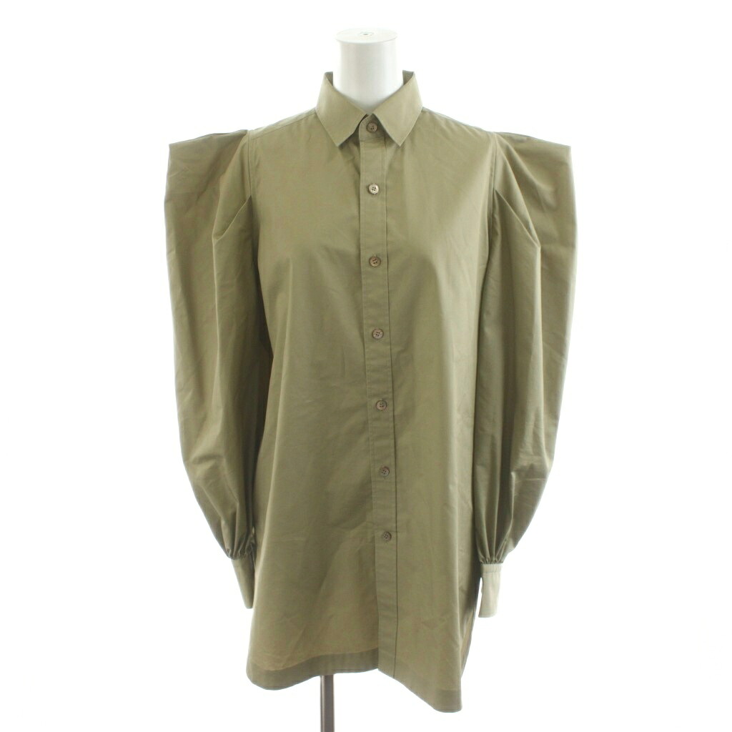 【中古】ハイク HYKE パワーショルダーシャツ T/C POWER SHOULDER SHIRT ブラウス 長袖 1 カーキ 221-15169 /AN8 レディース 【ベクトル 古着】 260115