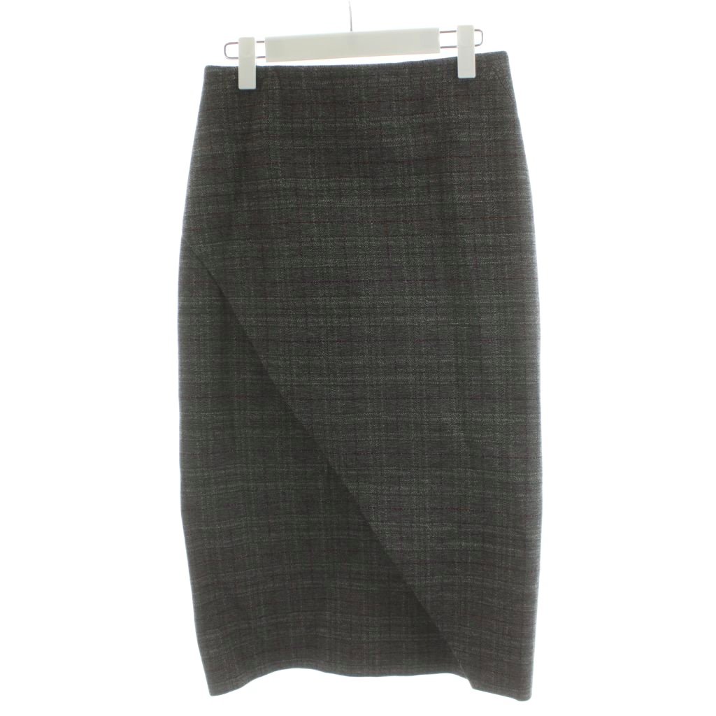 【中古】バレンシアガ BALENCIAGA タイトスカート ミモレ ロング チェック柄 36 グレー 680300 /AN19 レディース 【ベクトル 古着】 260115