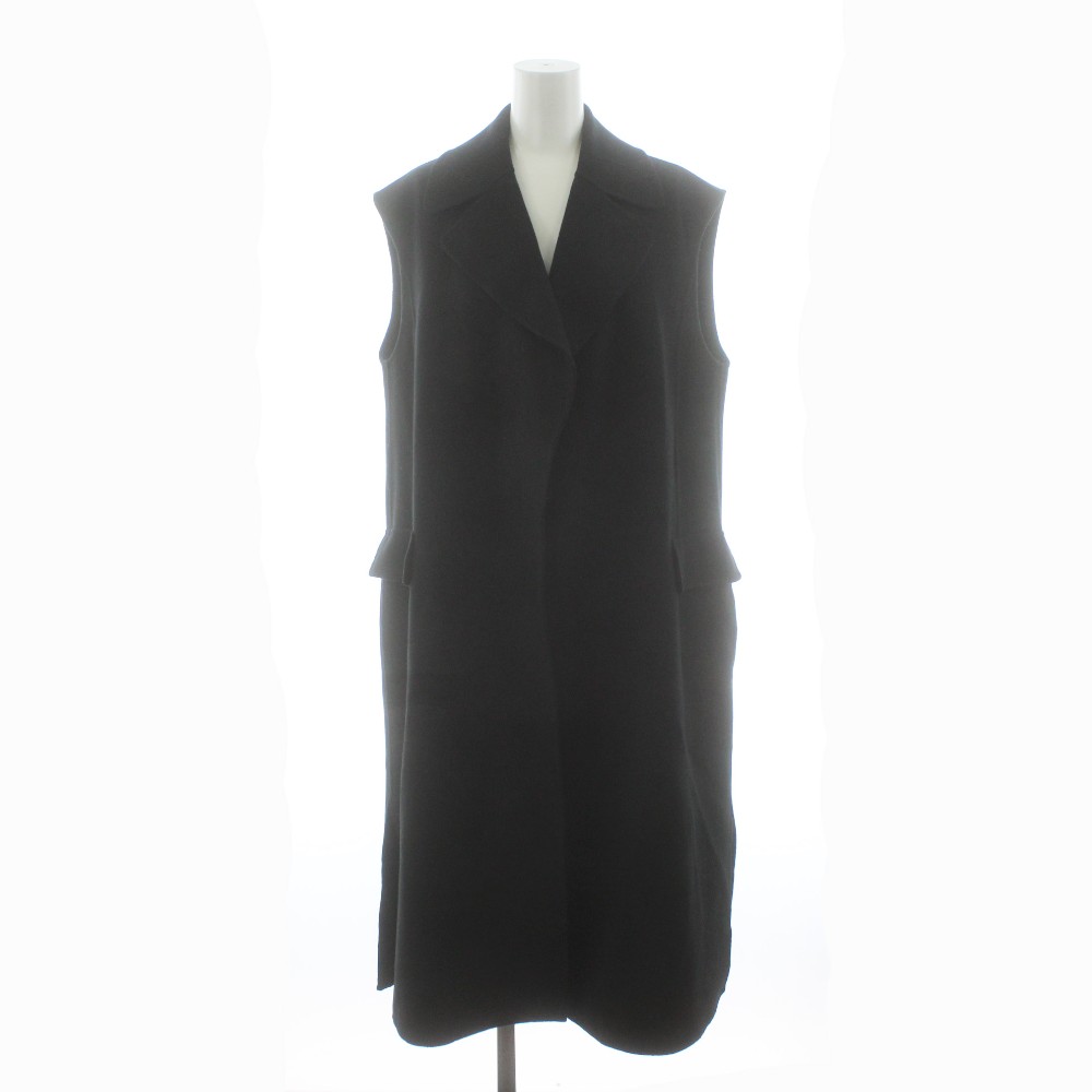 【中古】Sマックスマーラ 'S Max Mara ロングベスト ジレ トッパー ウール 40 黒 ブラック 927601236 /KU レディース 【ベクトル 古着】 260120