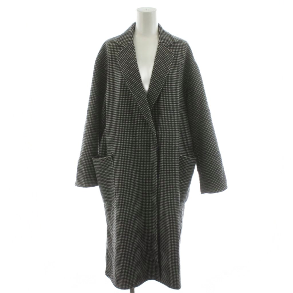 【中古】スローブ イエナ SLOBE IENA  HAMILTONダブルフェイスウールロングコート チェスターコート 照合のしるし柄 アウター 黒 黒いこと 白 白いこと 22020912301030 /AN14 レディース 【ベクター 古着】 260121