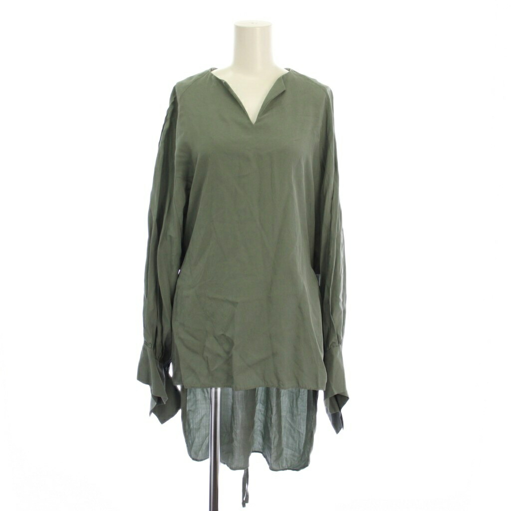 【中古】アドーア ADORE ライトキュプラブラウス シャツ プルオーバー 長袖 スキッパー ワンカラー 38 緑 グリーン 531-1110208 /BB レディース 【ベクトル 古着】 260127 7,227円