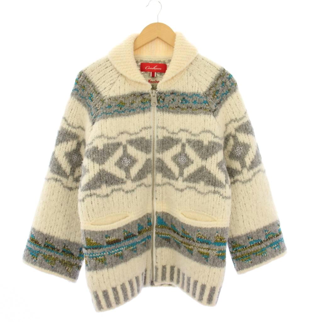 【中古】コーヘン Coohem SHETLAND COWICHAN ニットカウチン カーディガン 長袖 36 アイボリー /KH レディース 【ベクトル 古着】 260131 8,502円