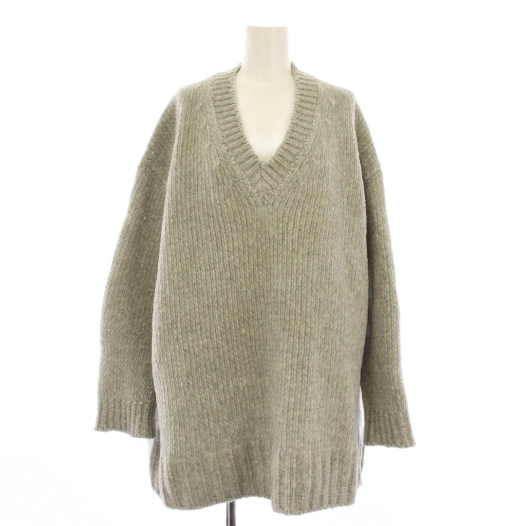 【中古】エイトン ATON Wool mole v neck sweater Vネックセーター ニット 長袖 02 グレー KRAGNW0813 /KH レディース 【ベクトル 古着】 260131｜ブランド古着ベクトルプレミアム店