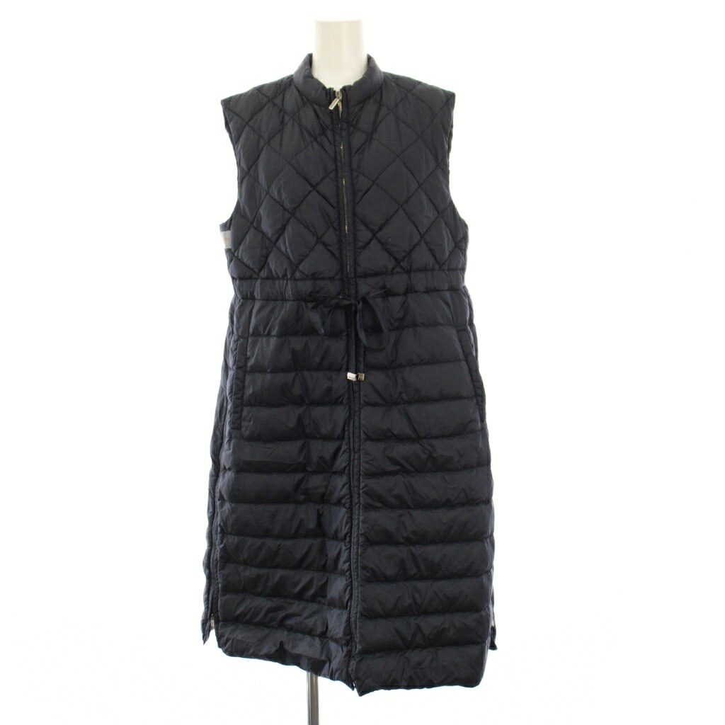 【中古】マックスマーラ MAX MARA The Cube ロングダウンジレ ベスト 42 紺 929103076 /KH レディース 【ベクトル 古着】 260203